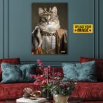 The Young King - Custom Pet Drawing Canvas Poster - Personalized Pet Portrait Decor Wall Art